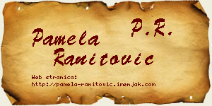 Pamela Ranitović vizit kartica